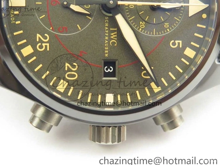 MIROTIME 0216 Classic PILOT IW389001 ZF 1:1 Best Edition Ceramic Case Green Dial on Green Nylon Strap A7750 (Function Same As Genuine) 7160